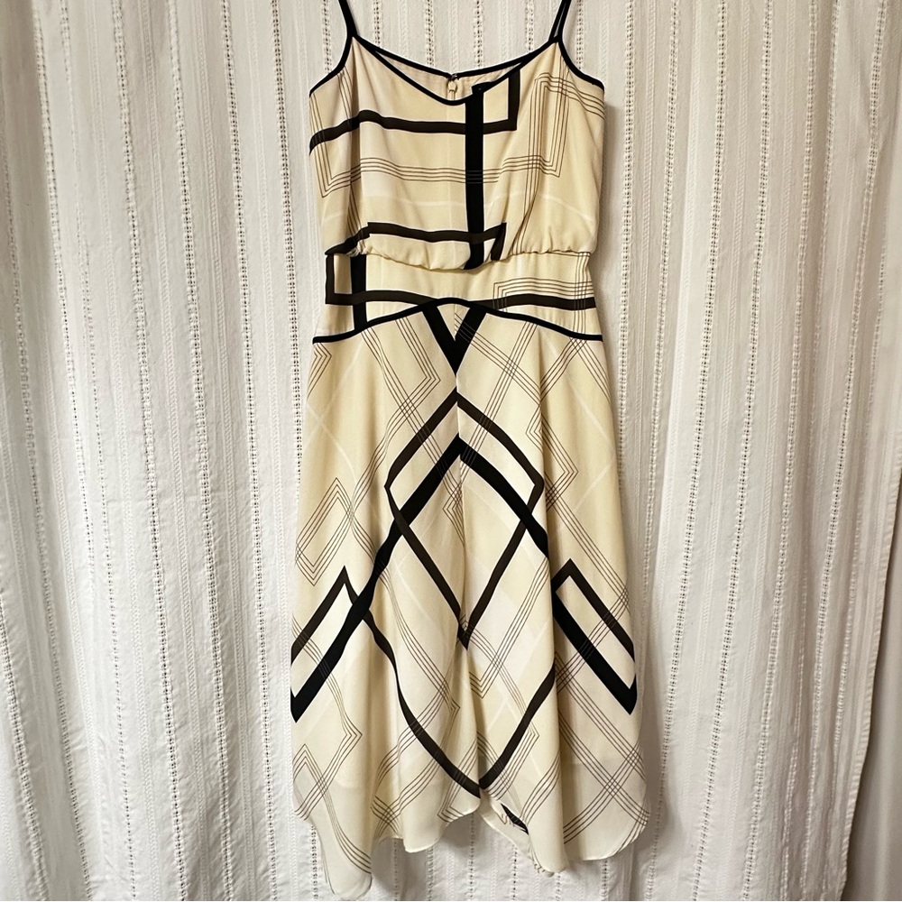 Banana Republic | Cream & Black | Midi length dress, very flattering, size 2